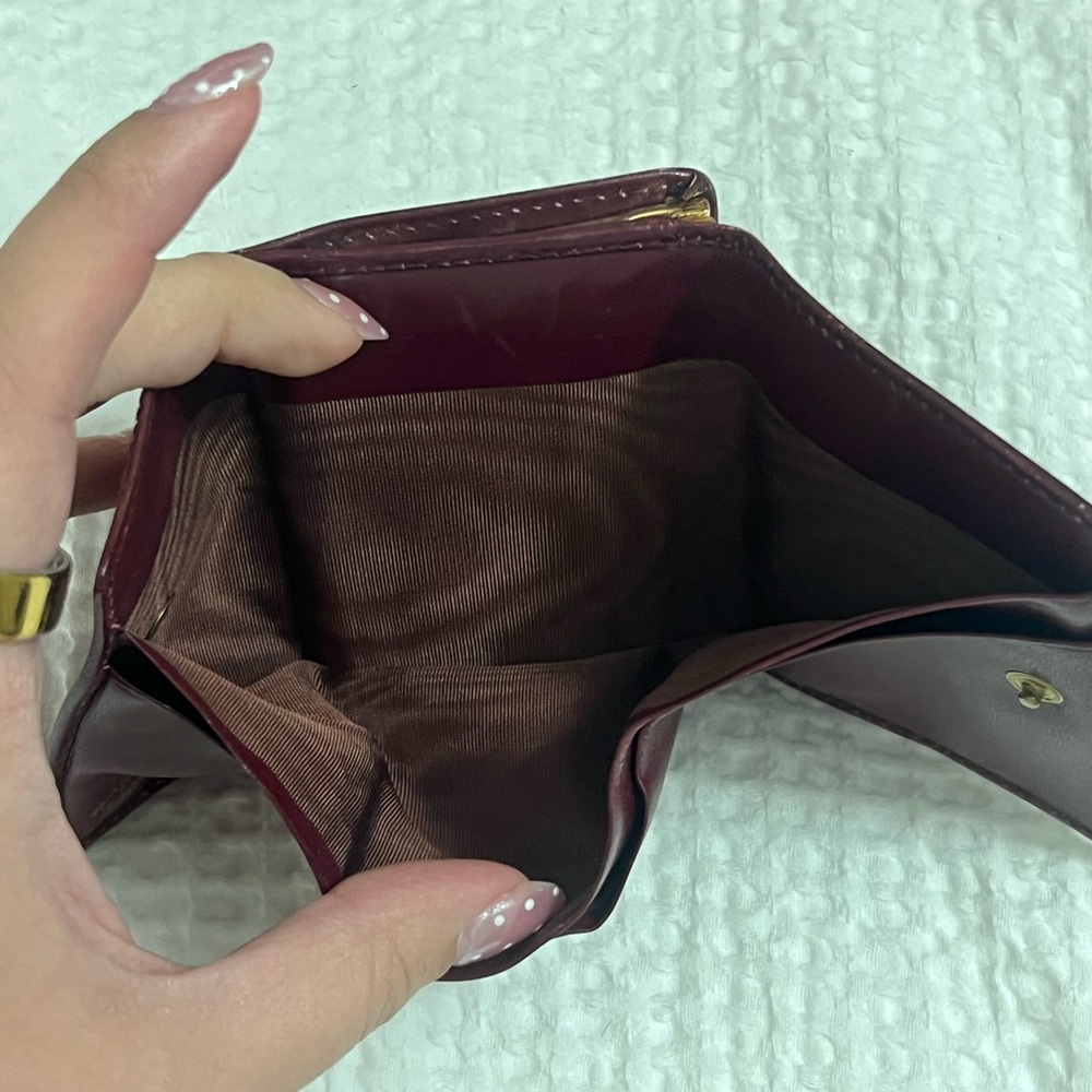 Vintage GUCCI Maroon/Burgundy Kisslock Wallet Coin Purse - Picture 6 of 7